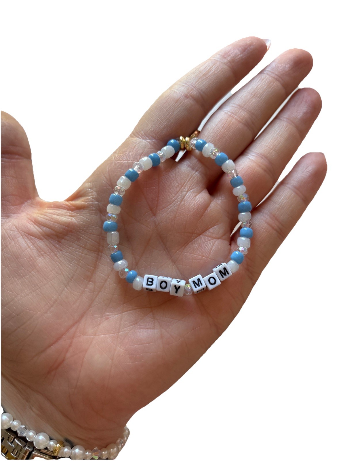 Boy Mom Beaded Bracelet Little Words Project *Inspired* – See Description