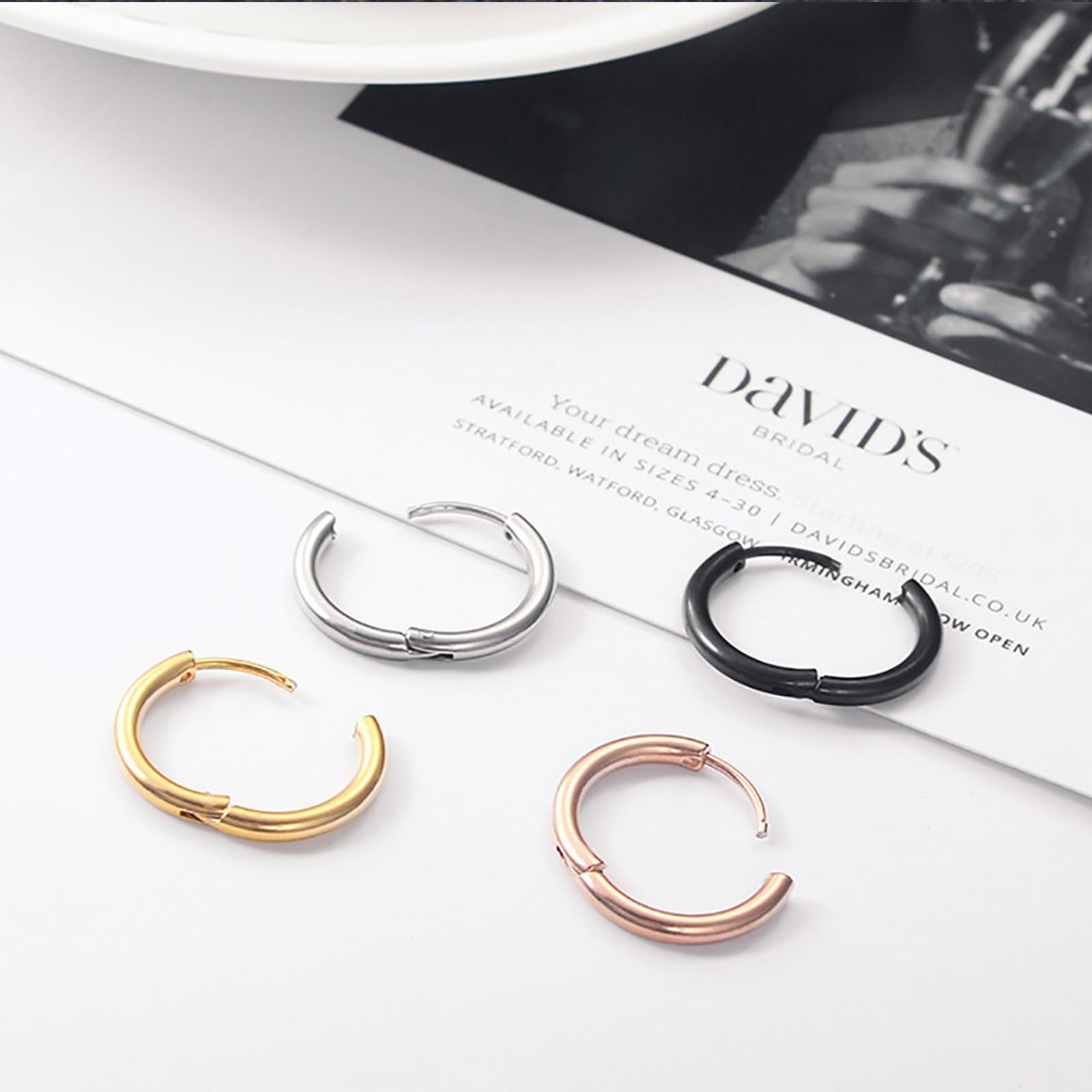 316L Surgical Stainless Steel Huggie Hoop Earrings 6mm 8mm 10mm 11mm 12mm 14m…