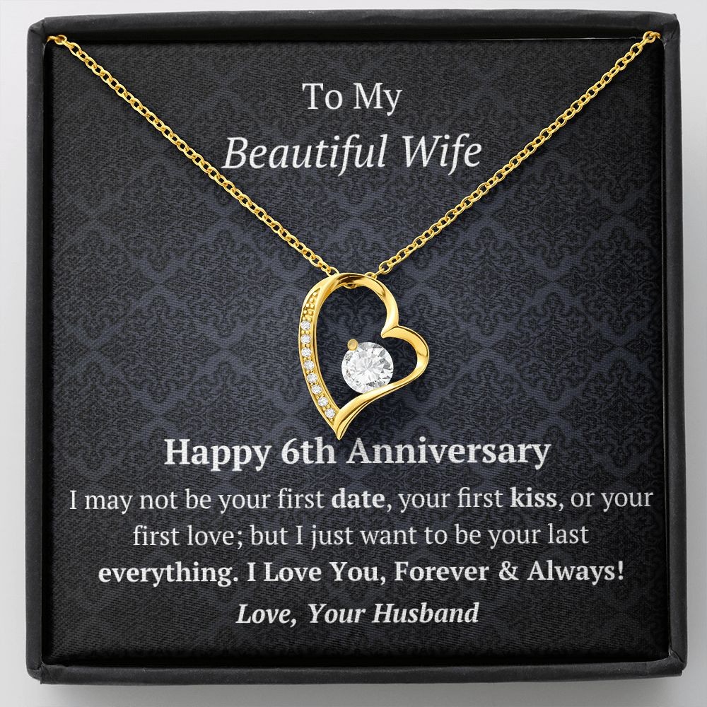 Wife 6th Anniversary Forever Love Heart Necklace