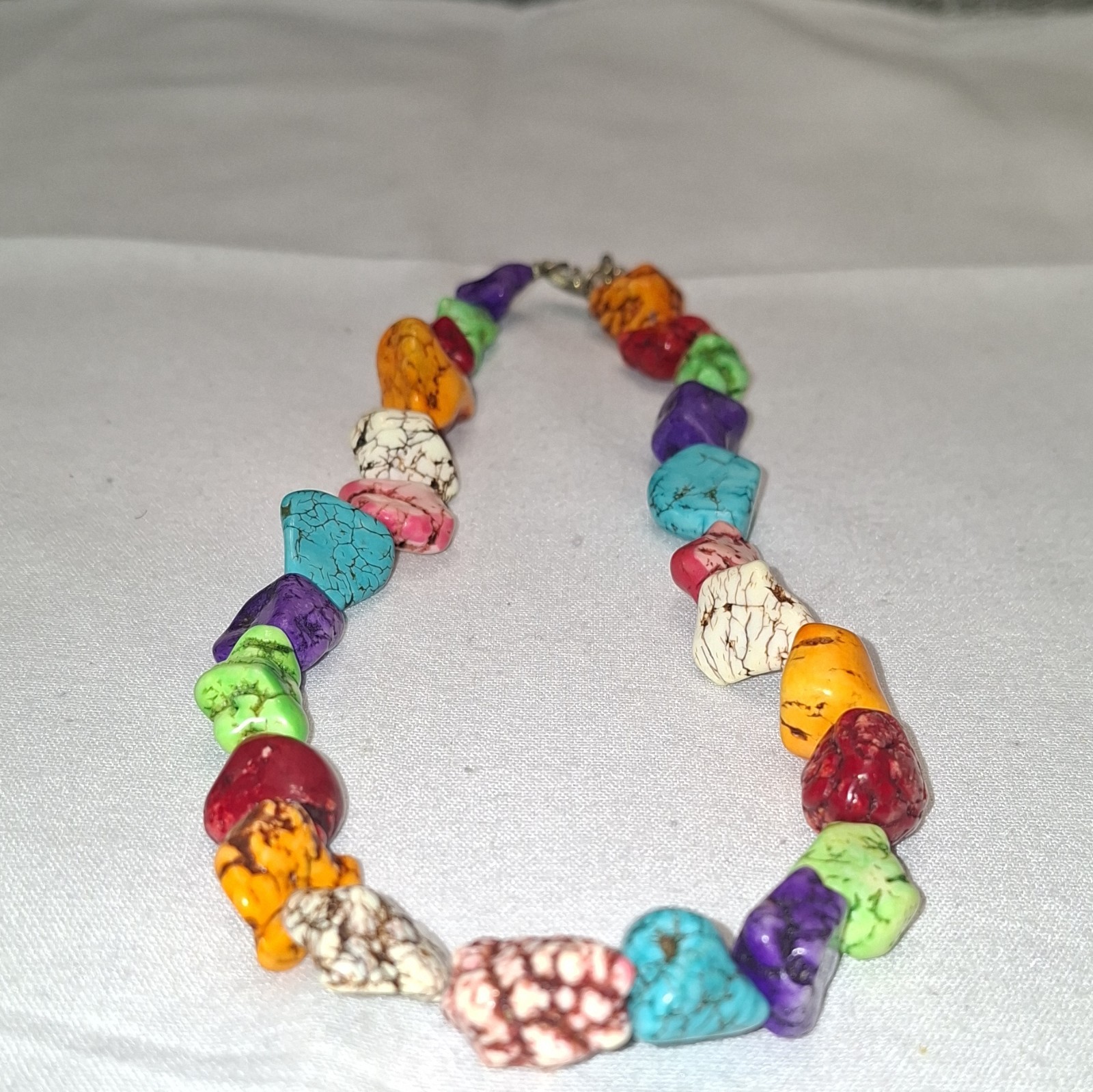 Rainbow Nugget and Colorful Dyed Howlite Turquoise Statement Necklaces
