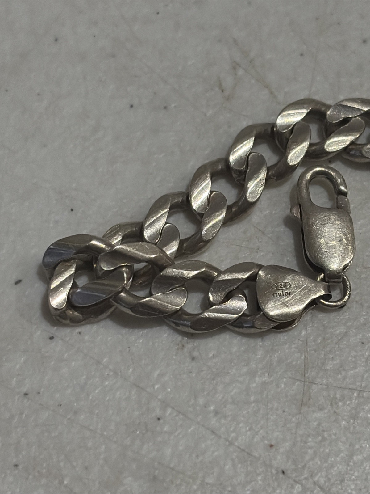 Milor Italy 925 Sterling Silver 9″ Men’s Bracelet Cuban 25-26g