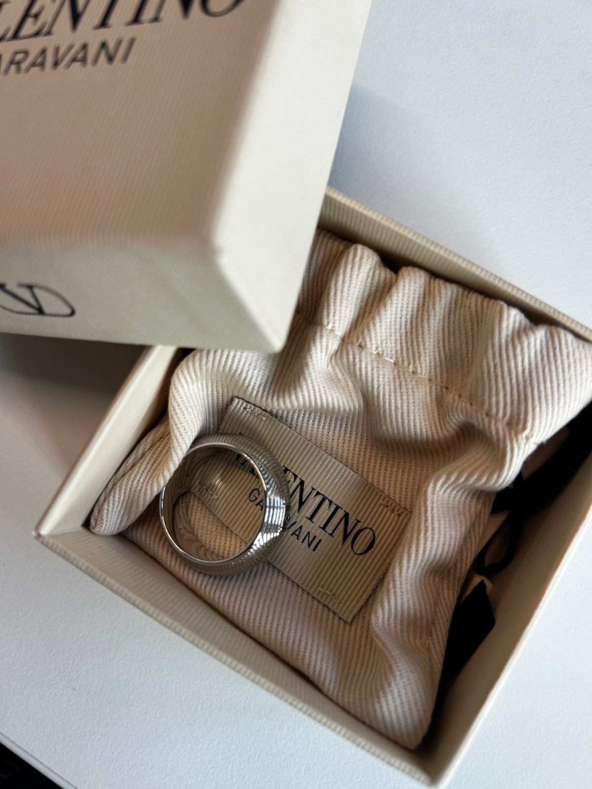 VALENTINO GARAVANI SILVER RING MAN L