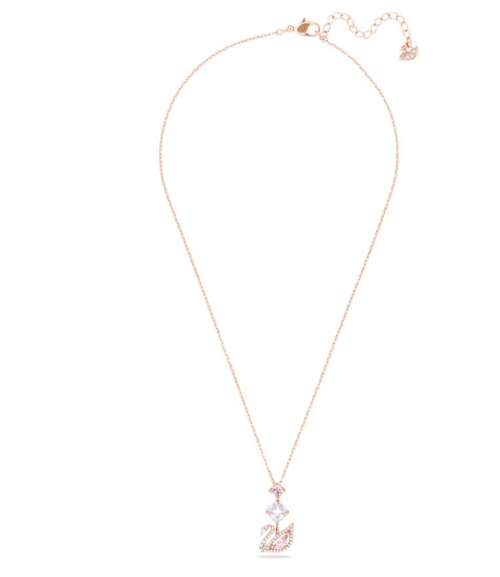 Swrovski Dazzling Swan Y necklace Swan, Pink, Rose gold-tone plated 5473024