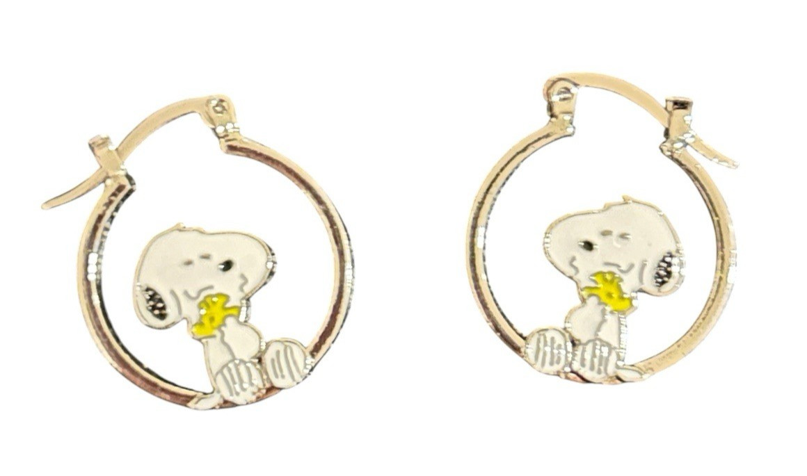 Cute Woodstock Friend Snoopys Hoop Earrings Clip Dangle Gift Earring 1 Pair Set