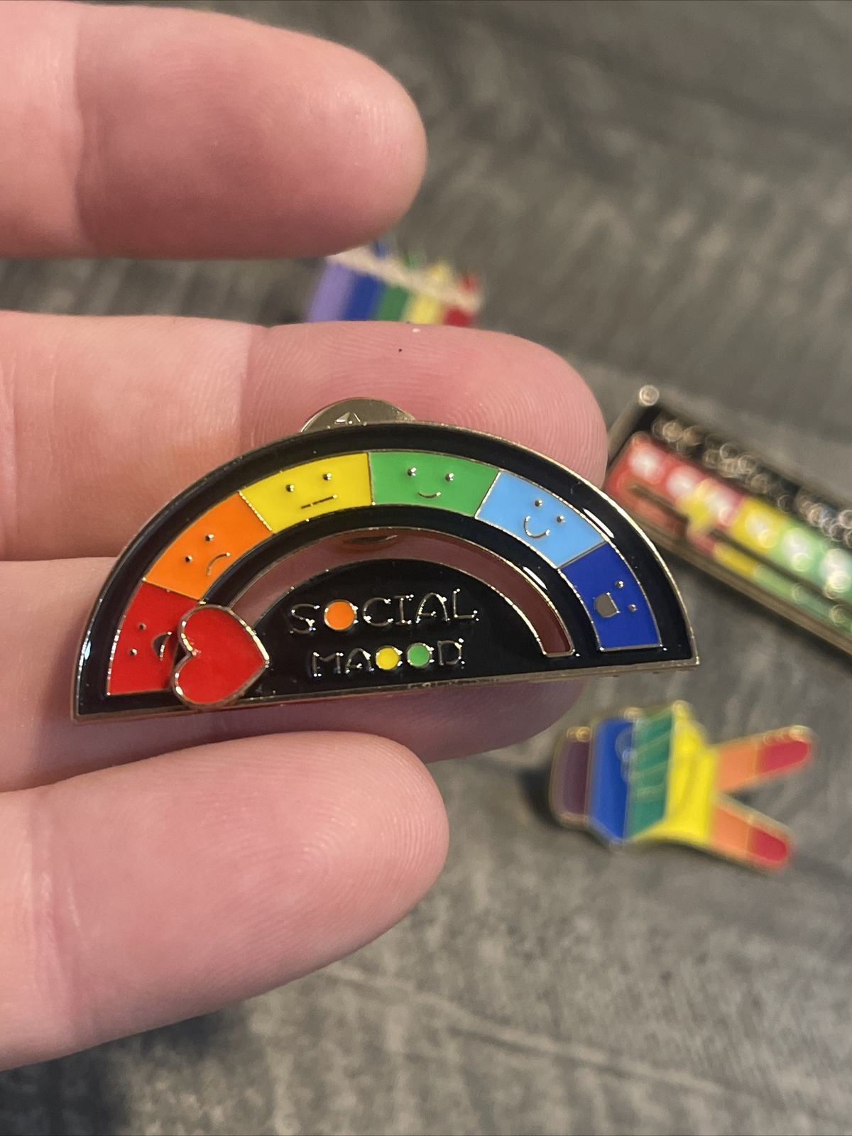 LGBTQ Pride Rainbow Enamel Pin Brooch Lot Of 9 Social Battery Safe Peace Social
