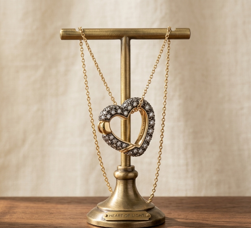 Heart Shape Charm Lock Pendant With CZ Brass Metal Fashion Jewelry for gift
