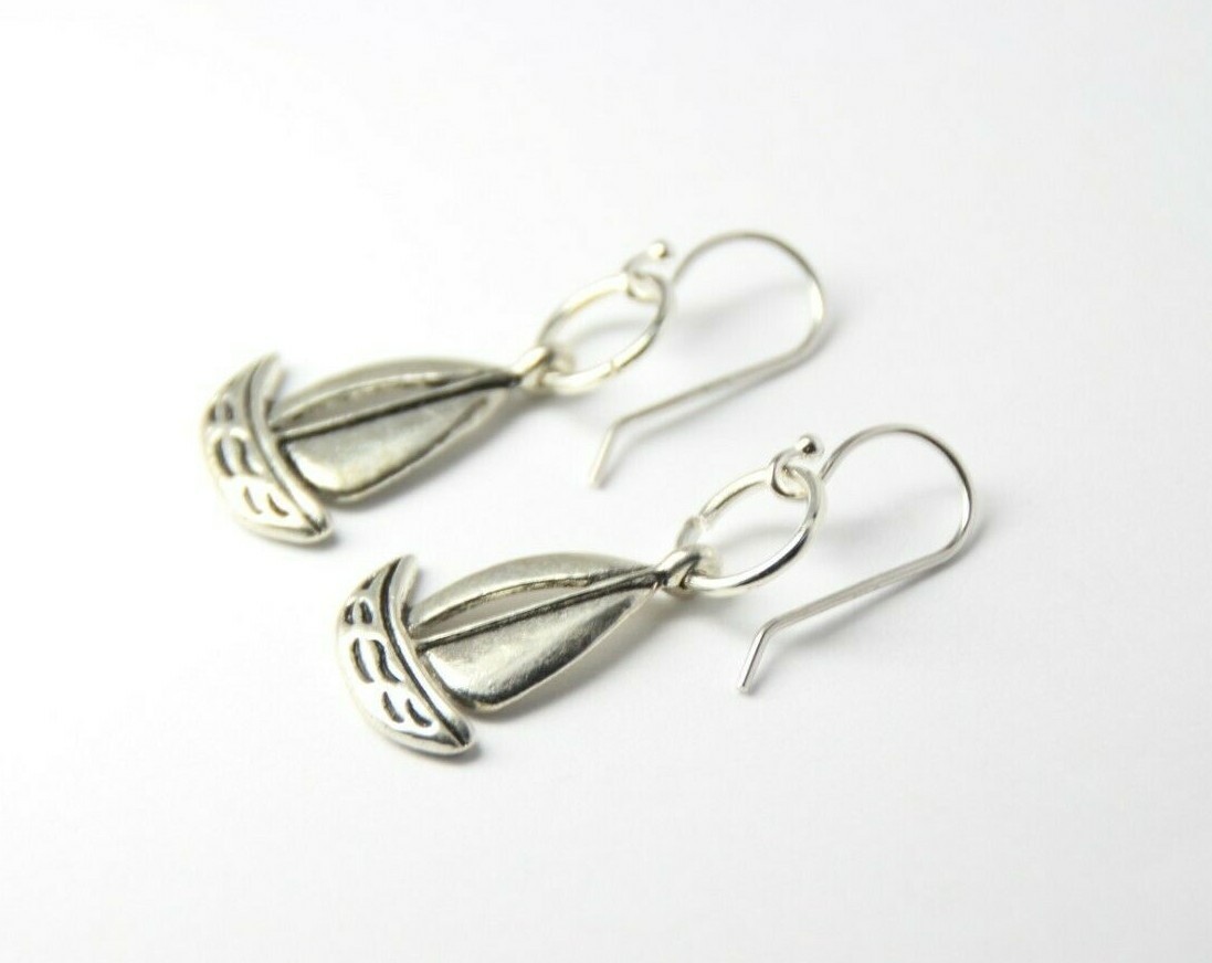 Sailboat Charm Earrings 925 sterling silver Hooks pewter Charms Sailor Mariner