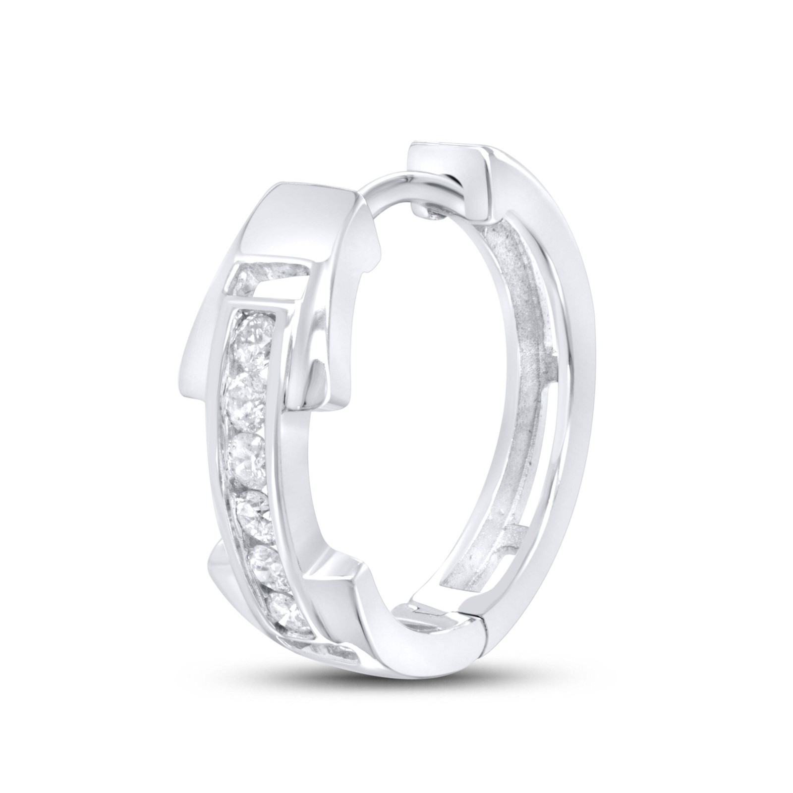 10kt Whit Gold 0.26 CTW Natural Diamond Hoops