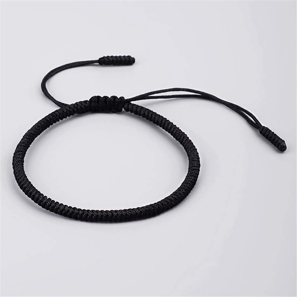 Dainty Handmade Red and Black Braided Bracelet – Adjustable for All Occasions