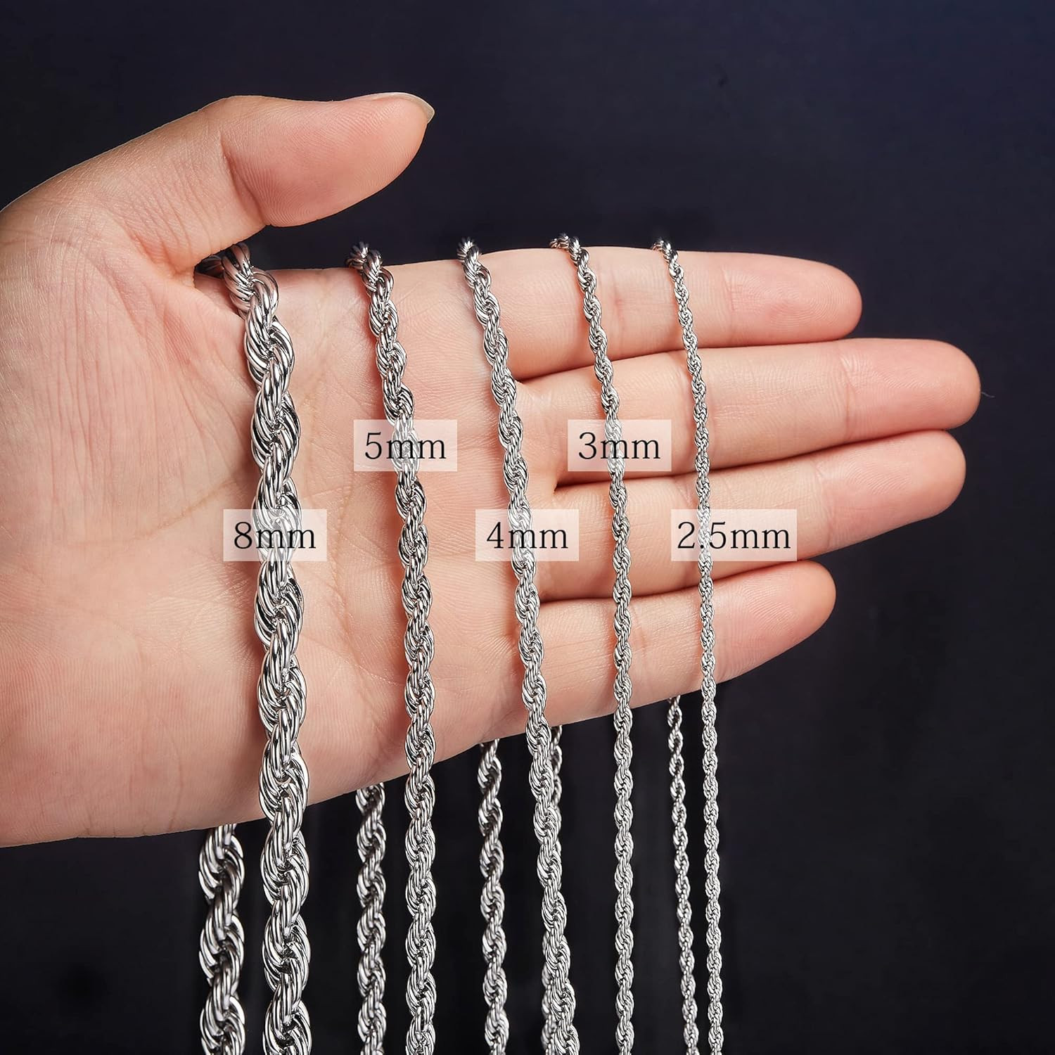 Twist Chain Necklace – Stainless Steel Rope Jewelry for Men & Women