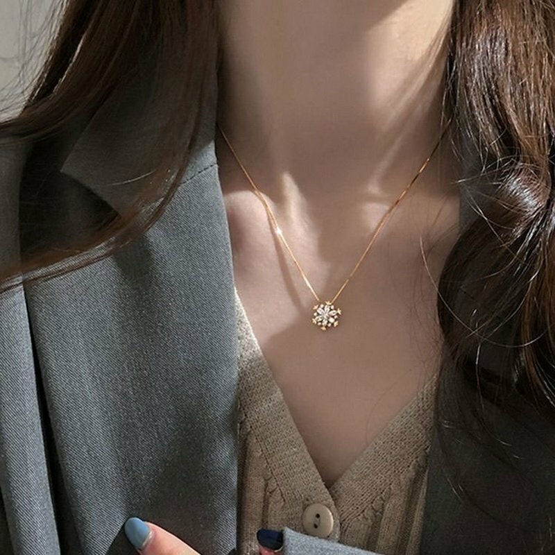 Silver Zircon Heart Star Pendant Necklace Women Choker Wedding Jewelry Gift