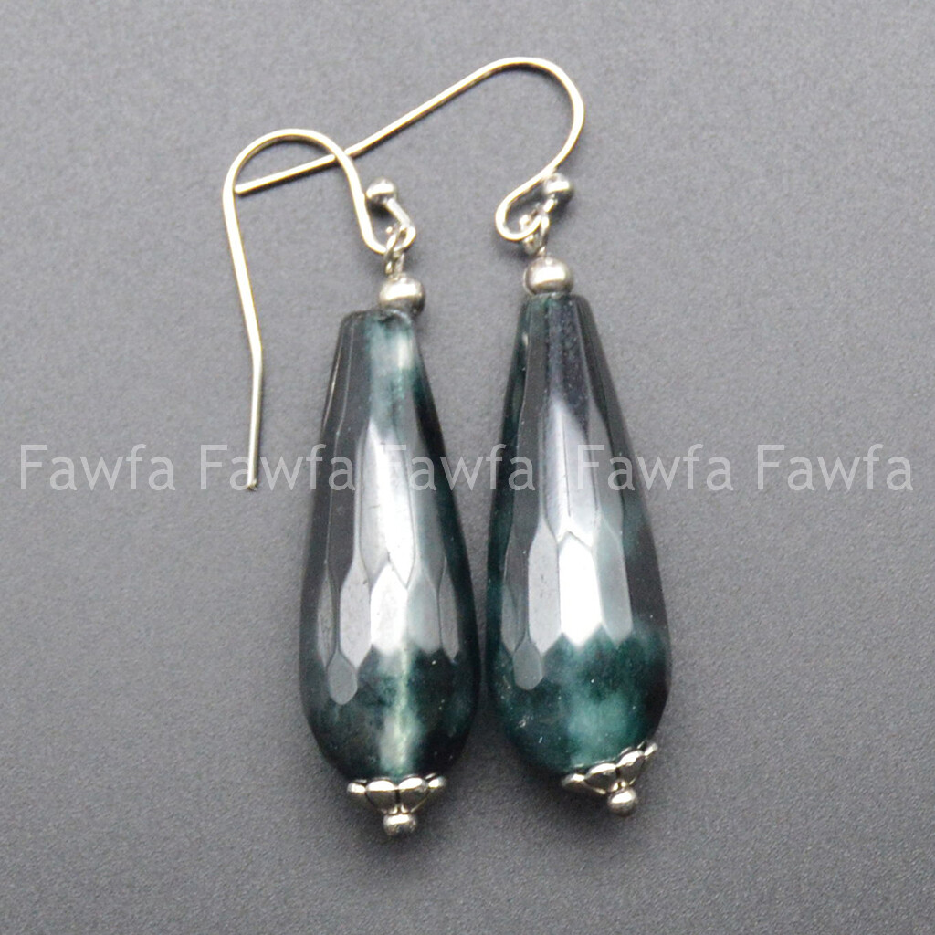 11x27mm Faceted Multicolor Mixed Gems Teardrop Beads Silver Hook Dangle Earrings