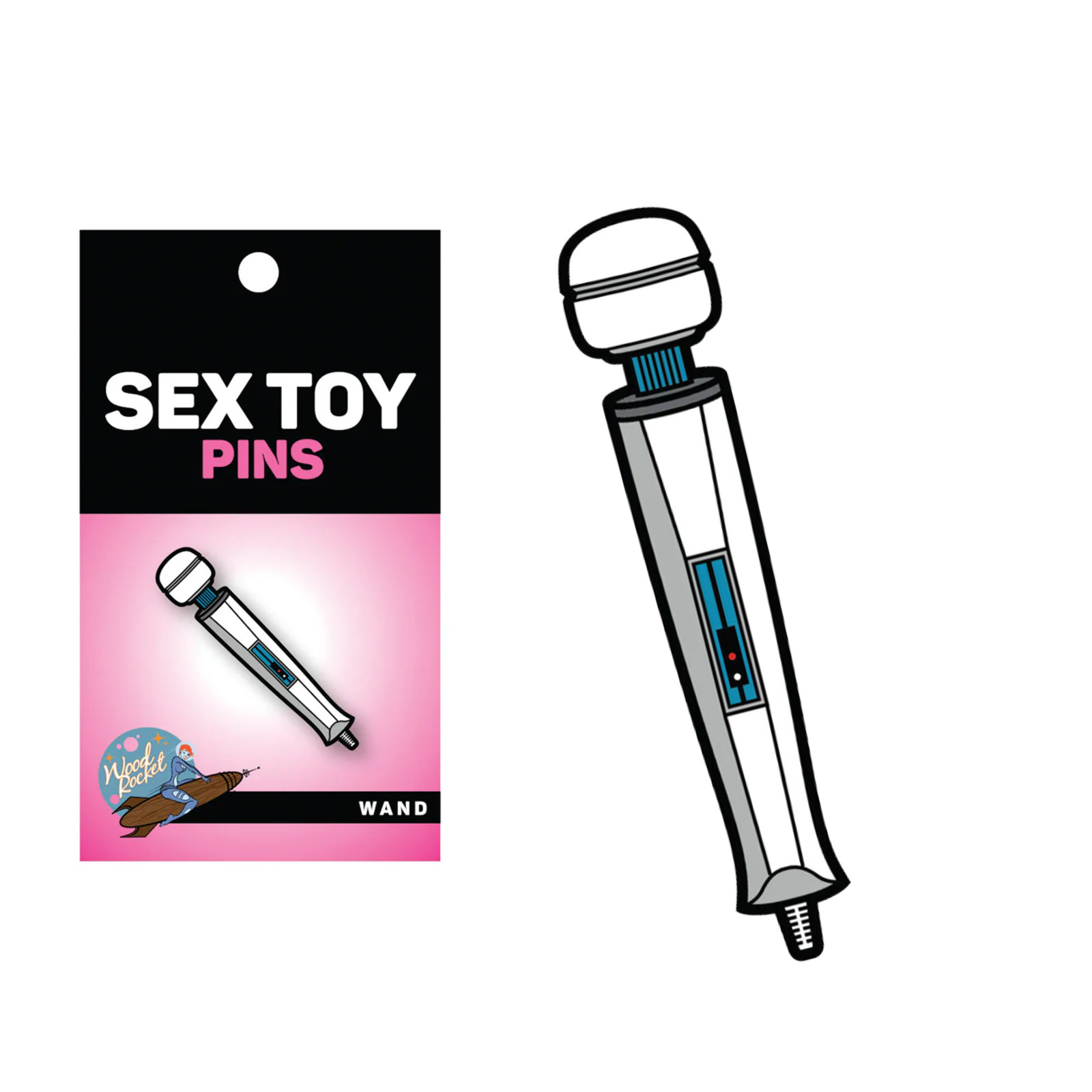 Lightweight Realistic Vibrating Wand Massage Lapel Pin Badge Brooch Gag Gift