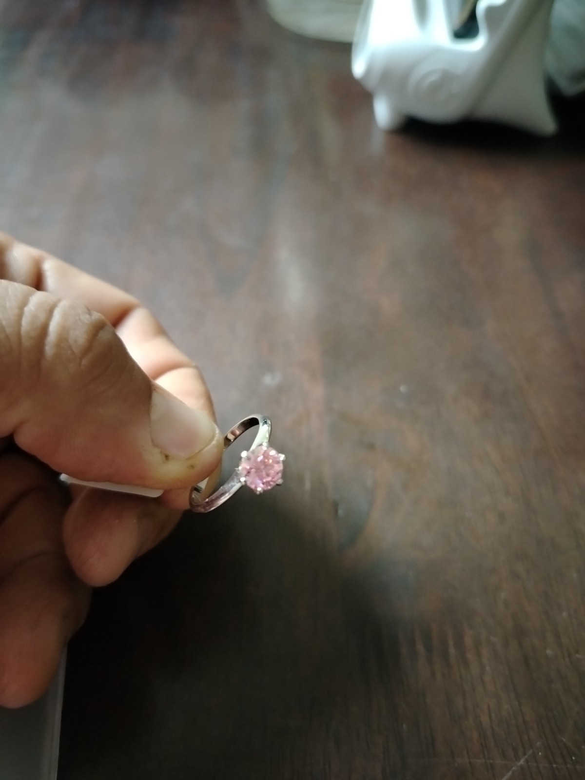1.0 Ct Round Cut Pink Moissanite Solitaire Ring S925 Silver Size 7 W/ GRA Cert