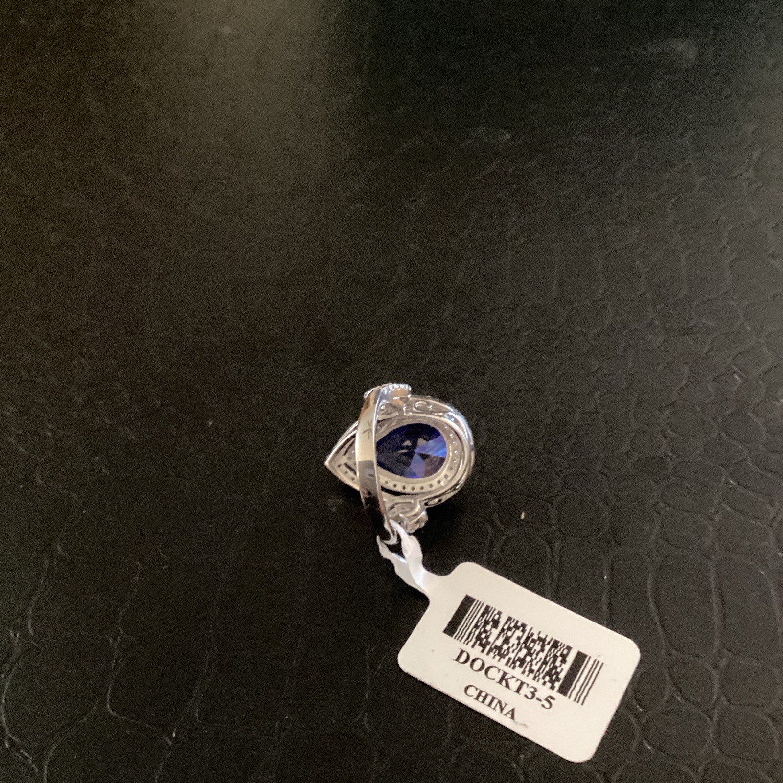 Bella Luce Rhodium Over 925 Sterling Silver Sim diamond/Tanzanite Halo Ring Sz 5