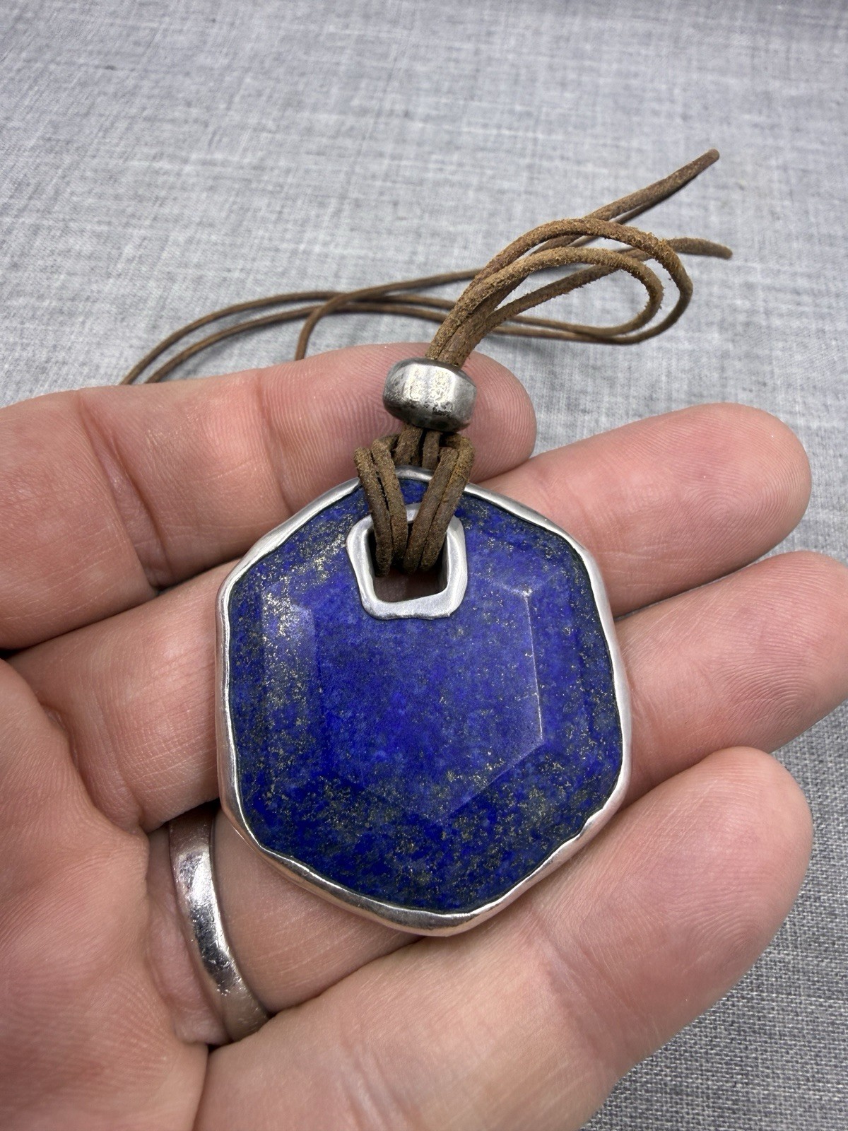 Silpada Paradies Turquoise & Lapis Reversible Sterling .925 Cord Necklace N2854