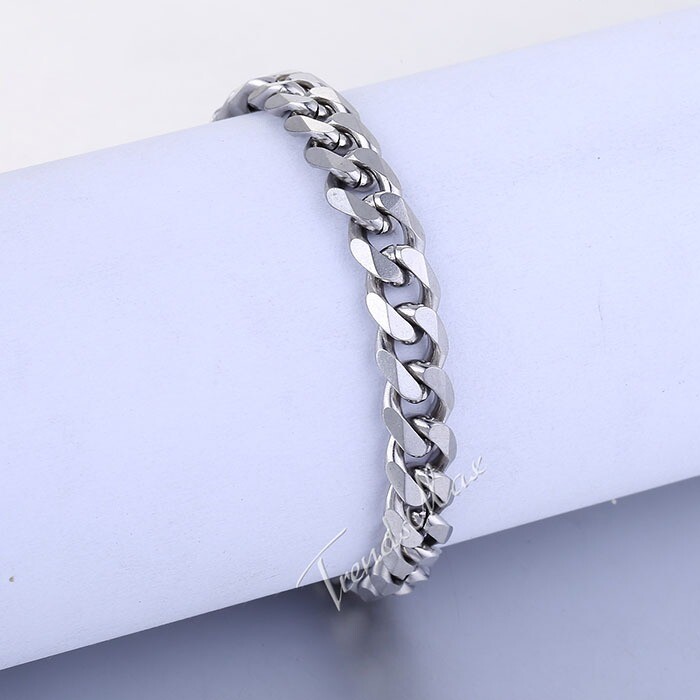 7MM Mens Necklace Bracelet Jewelry Set Stainless Steel Curb Cuban Chain 7″-30″