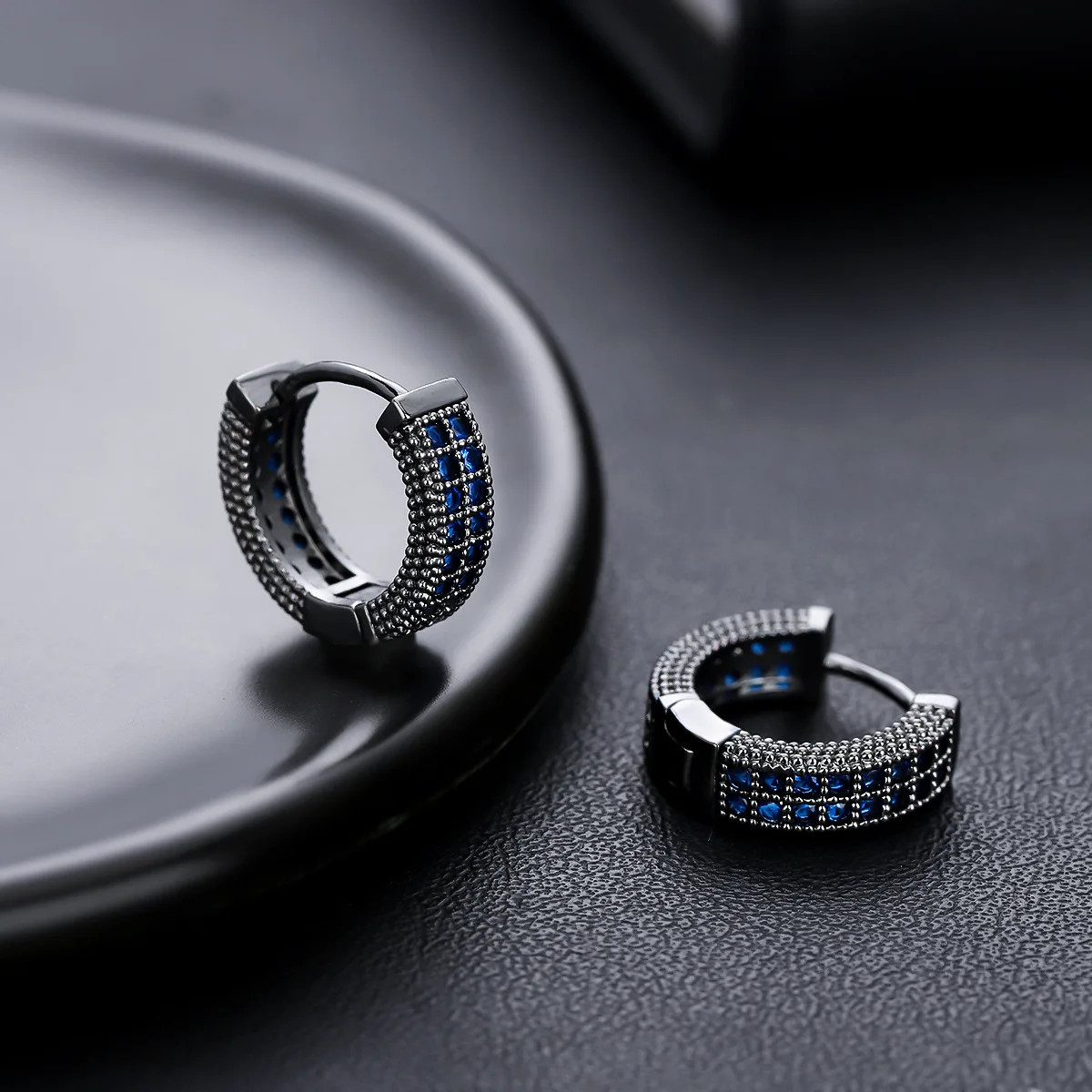 Female Male Multicolor Zircon Small Round Hoop Earrings For Men Women Minimalist