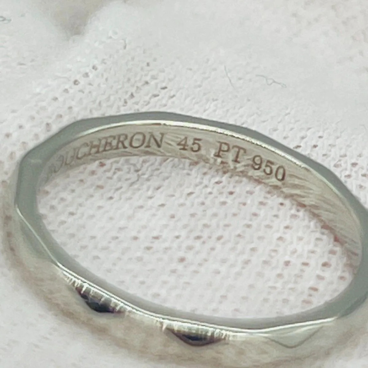 Boucheron Facet Ring Pt950 Platinum Silver Approx. US Size 3.25 (JP 5)