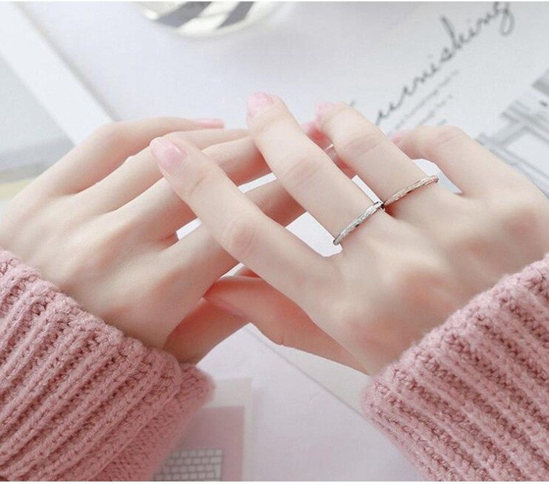 2mm Silver Gold Plated Stainless Steel Stackable Stardust Ring Band SZ 3-10