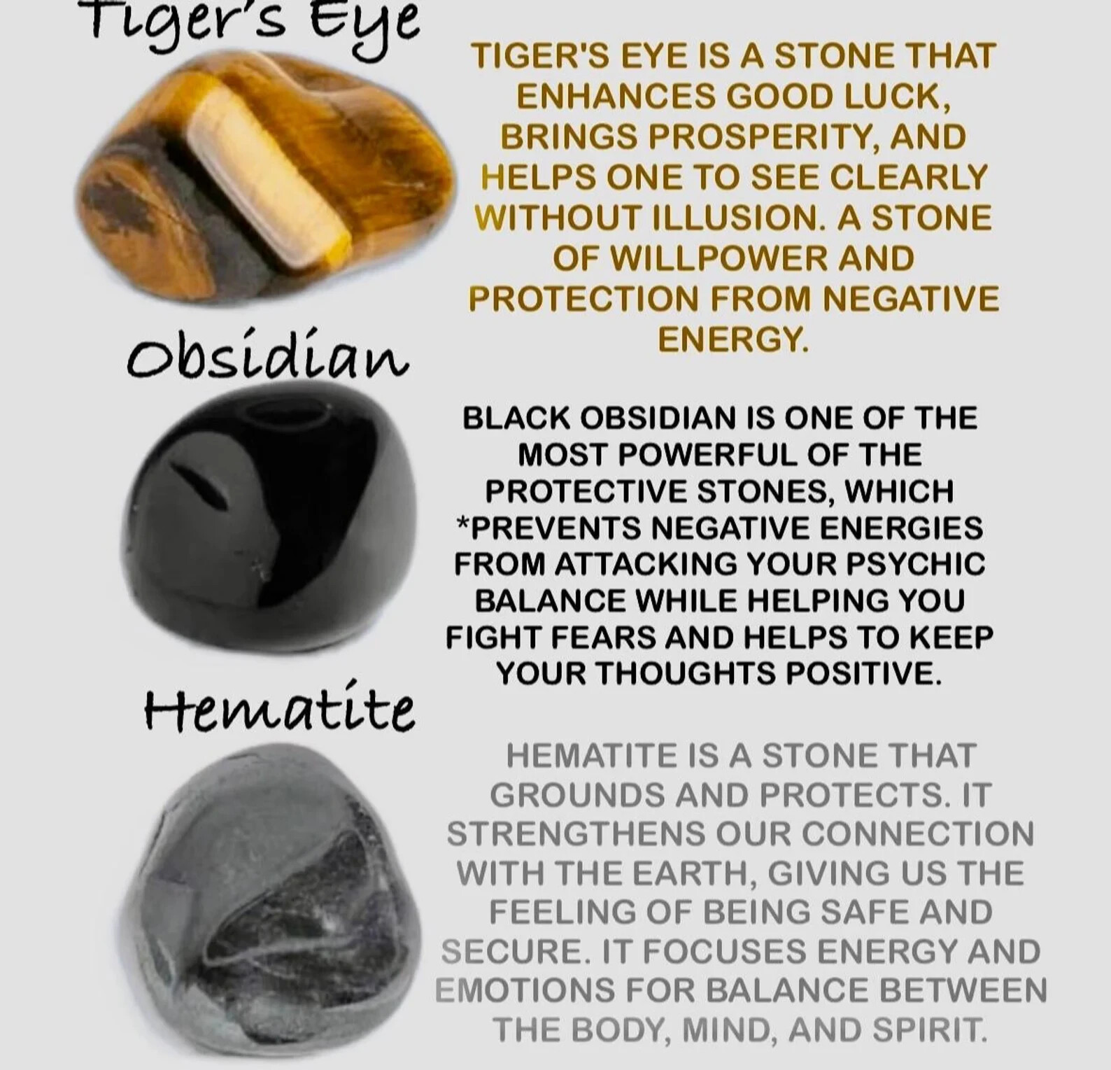 Triple Protection 10MM Bead Tiger Eye Obsidian Hematite Man’s Stretch Bracelet