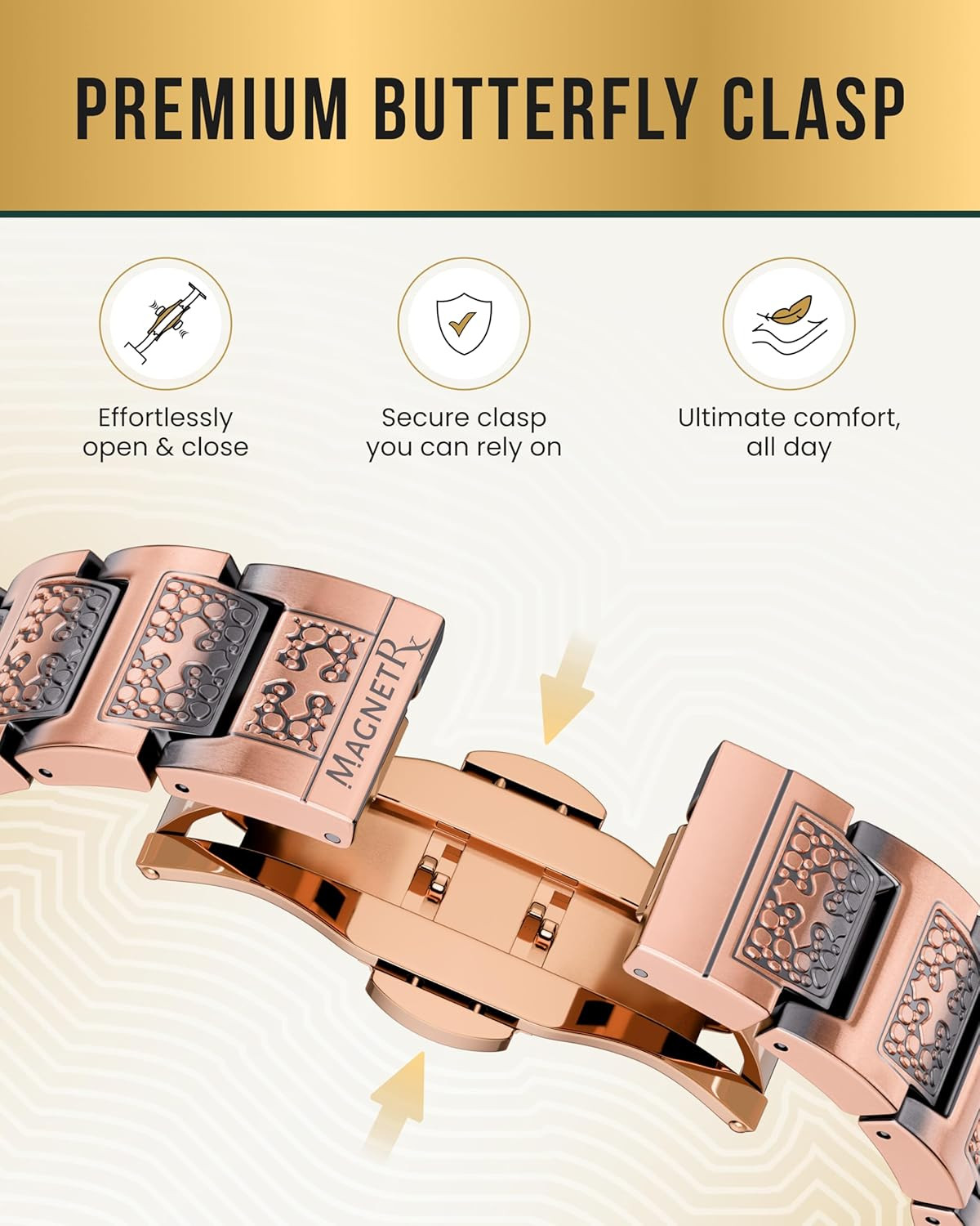 ® Copper Cross Bracelet for Men — Ellipsemax 5X Strength 5,000 Gauss Magnets — P