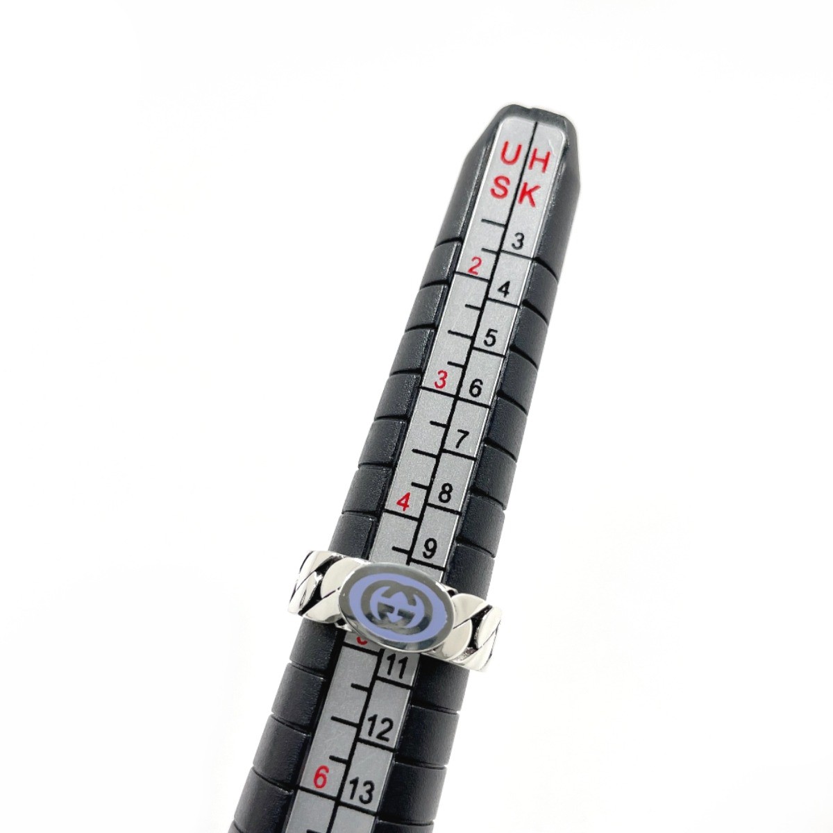 GUCCI Ring Interlocking G Silver925/enamel Silver/Light purple US 5(US Size)