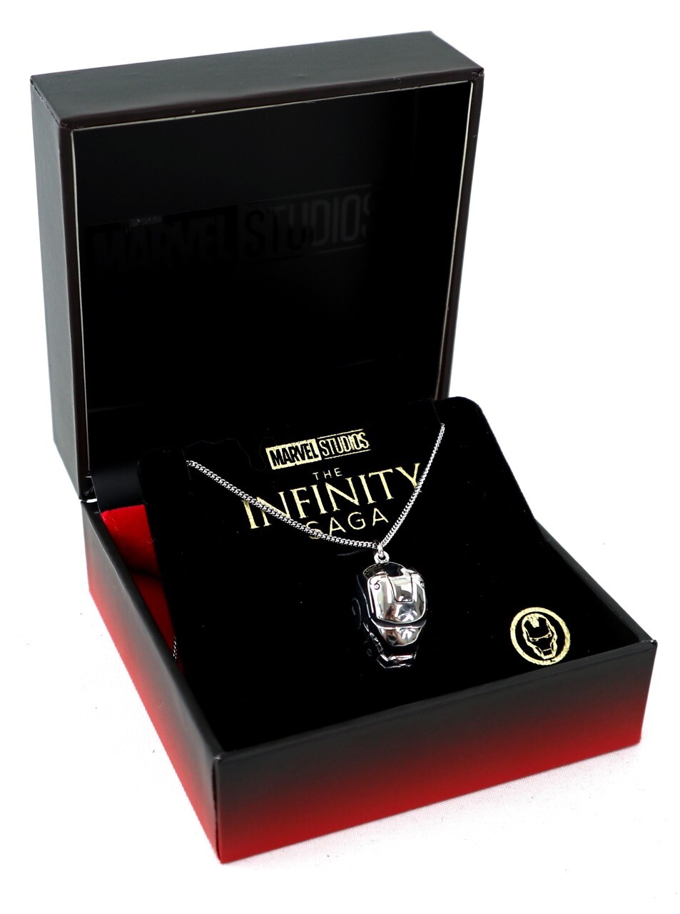 RockLove Iron Man Hinged Helmet Necklace Sterling Sterling Silver Infinity Saga