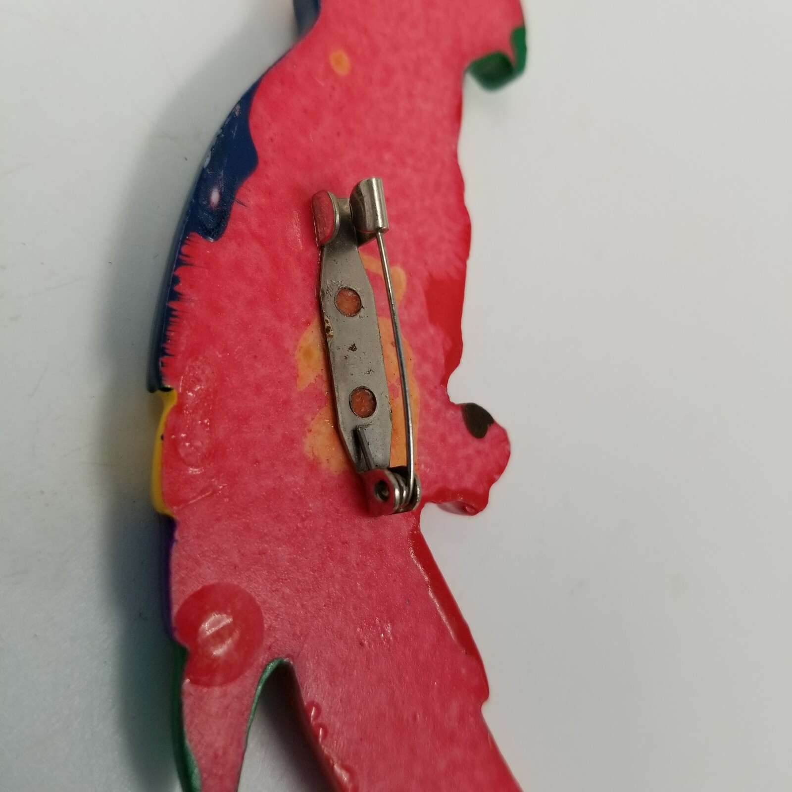 Colorful Plastic Resin Parrot Brooch Pin