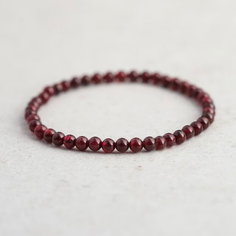 5mm Round Beads Natural Garnet Stone Healing Protection Bracelet for Women Gift