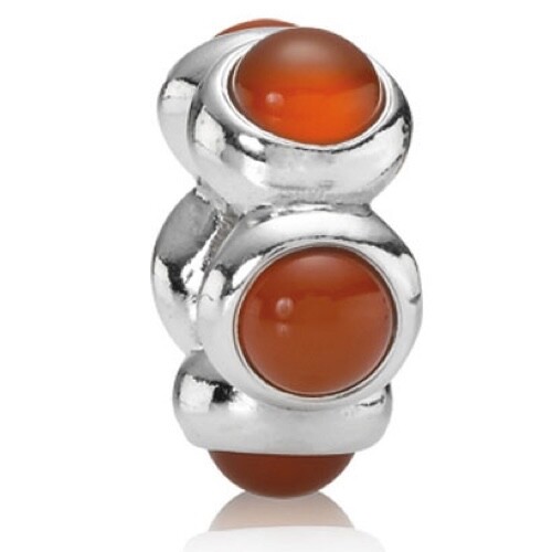 ONE Authentic PANDORA Sterling Silver Carnelian Spacer CARNELIAN KISS #790538K
