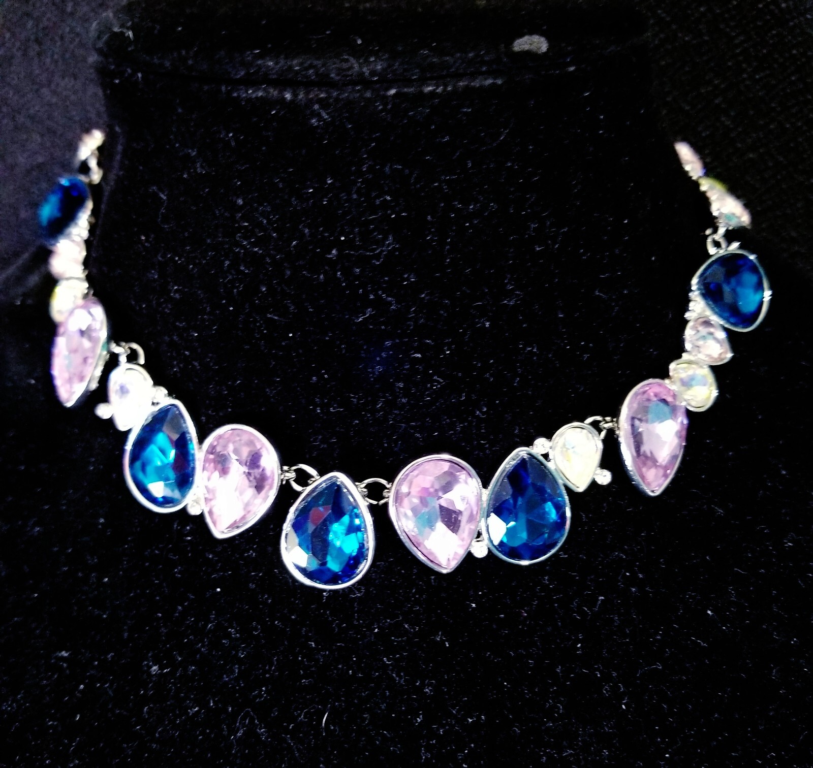Choker Necklace ONLY Rhinestone Crystal Purple Prom Pageant Bridal