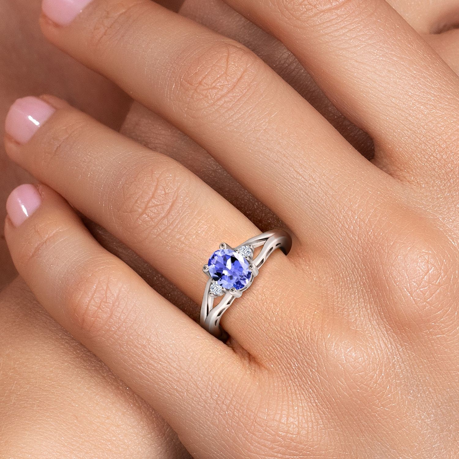 925 Sterling Silver Gemstone Birthstone 3-Stone Engagement Ring for Women |