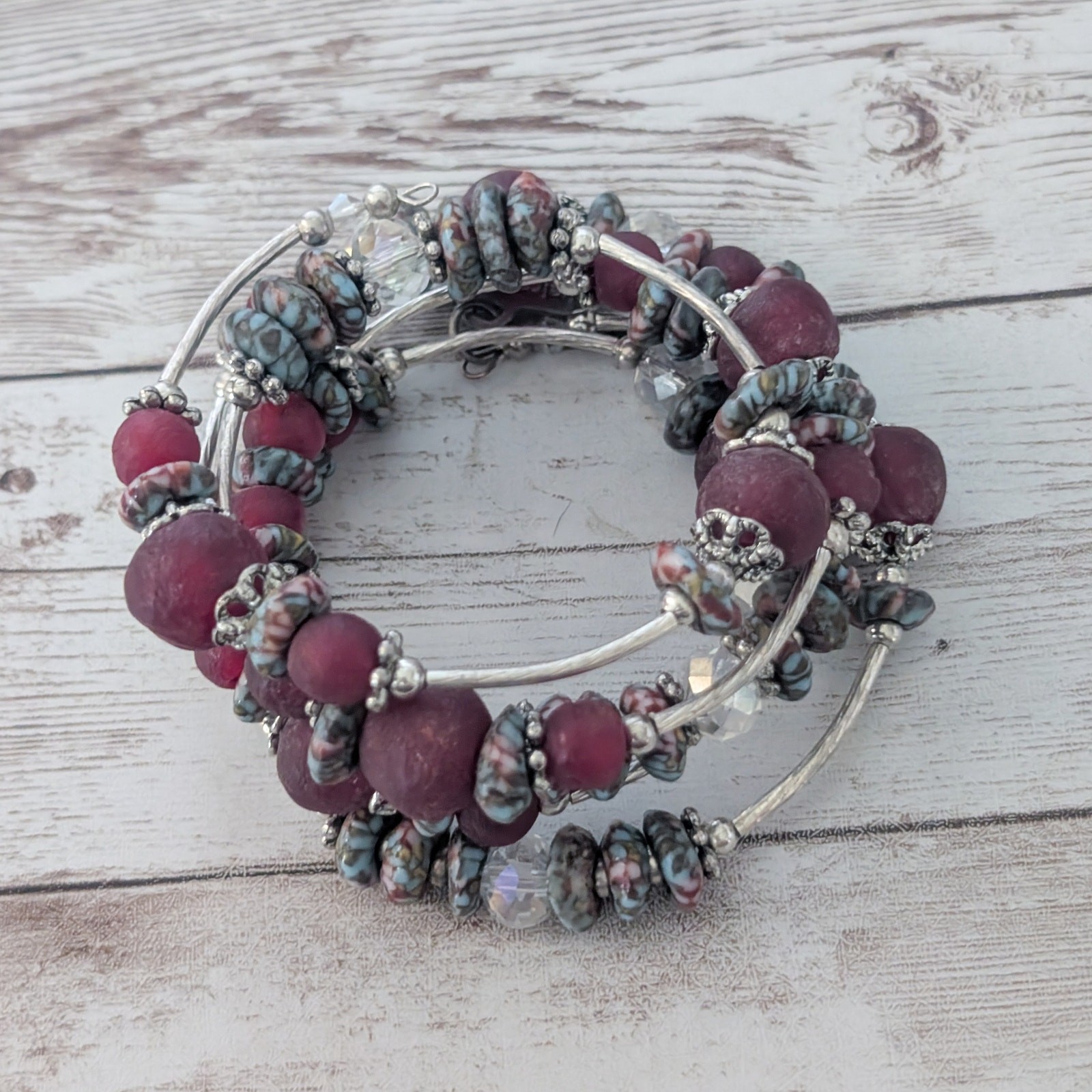Kairos 10 Red Wrap Bracelet Mixed Materials