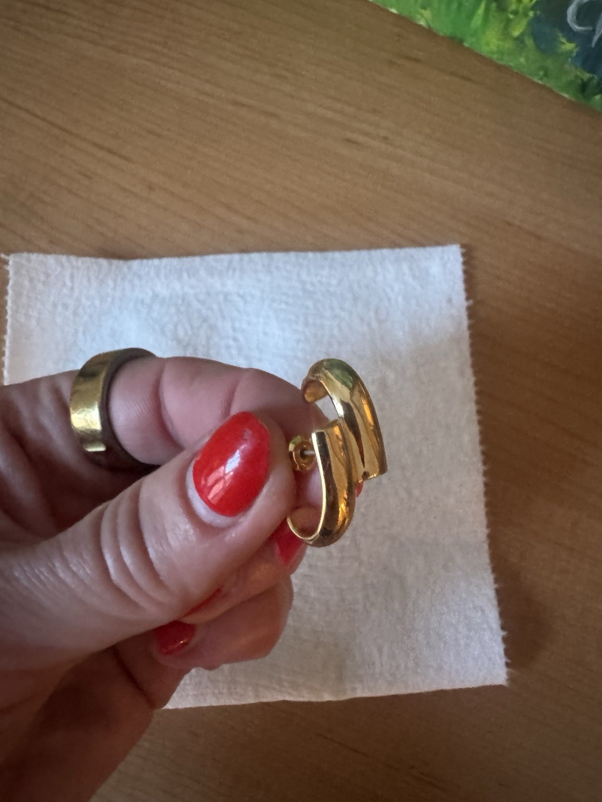 Lady Grey “Shift” Gold Tone, Cuff-Like Pierced Earrings