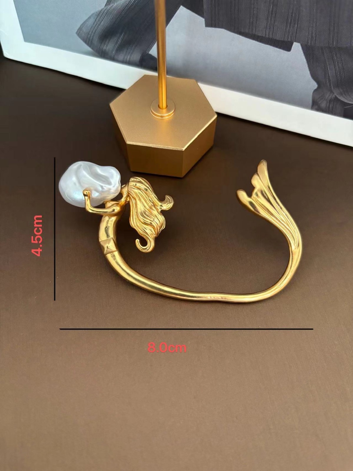 AUTHENTIC Super High Quality Schiaparelli Baroque Pearl Gold Mermaid Earrings