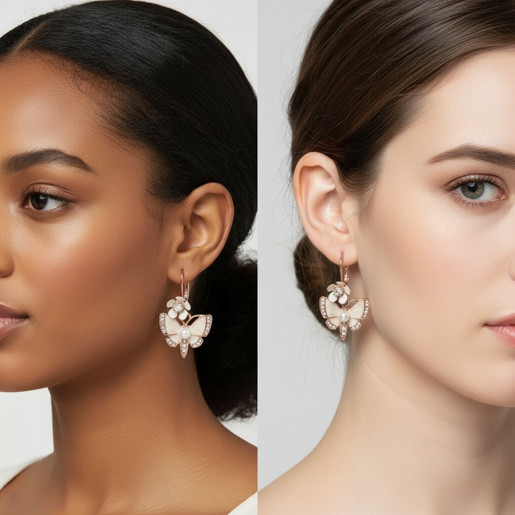 Betsey Johnson Rose Gold Butterfly Drop Earrings | Perfect Gift for Her