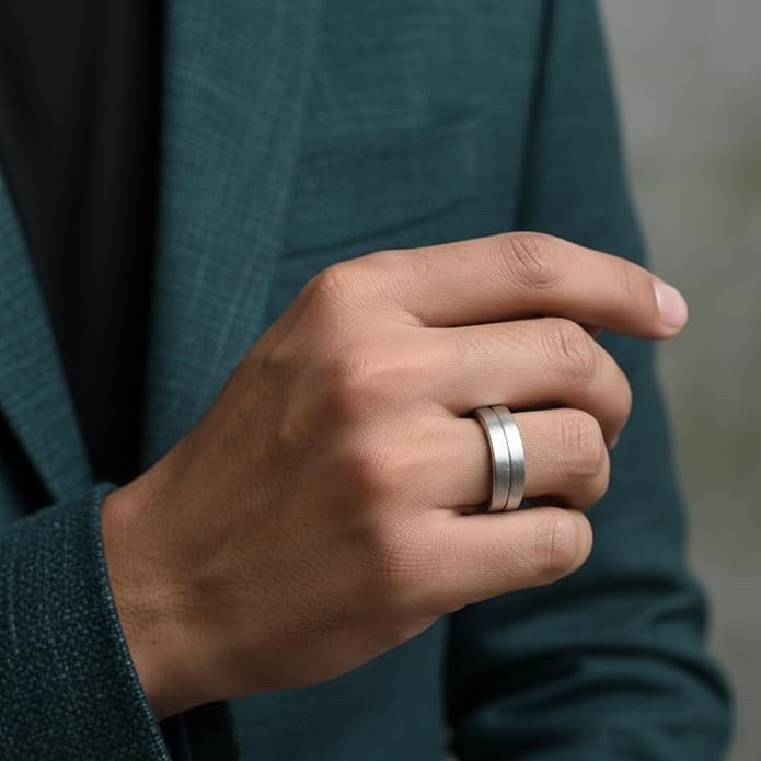 99.9% Pure Ranga Ring Men Women Adjustable Free Size Tin Challa Good Luck Tradit