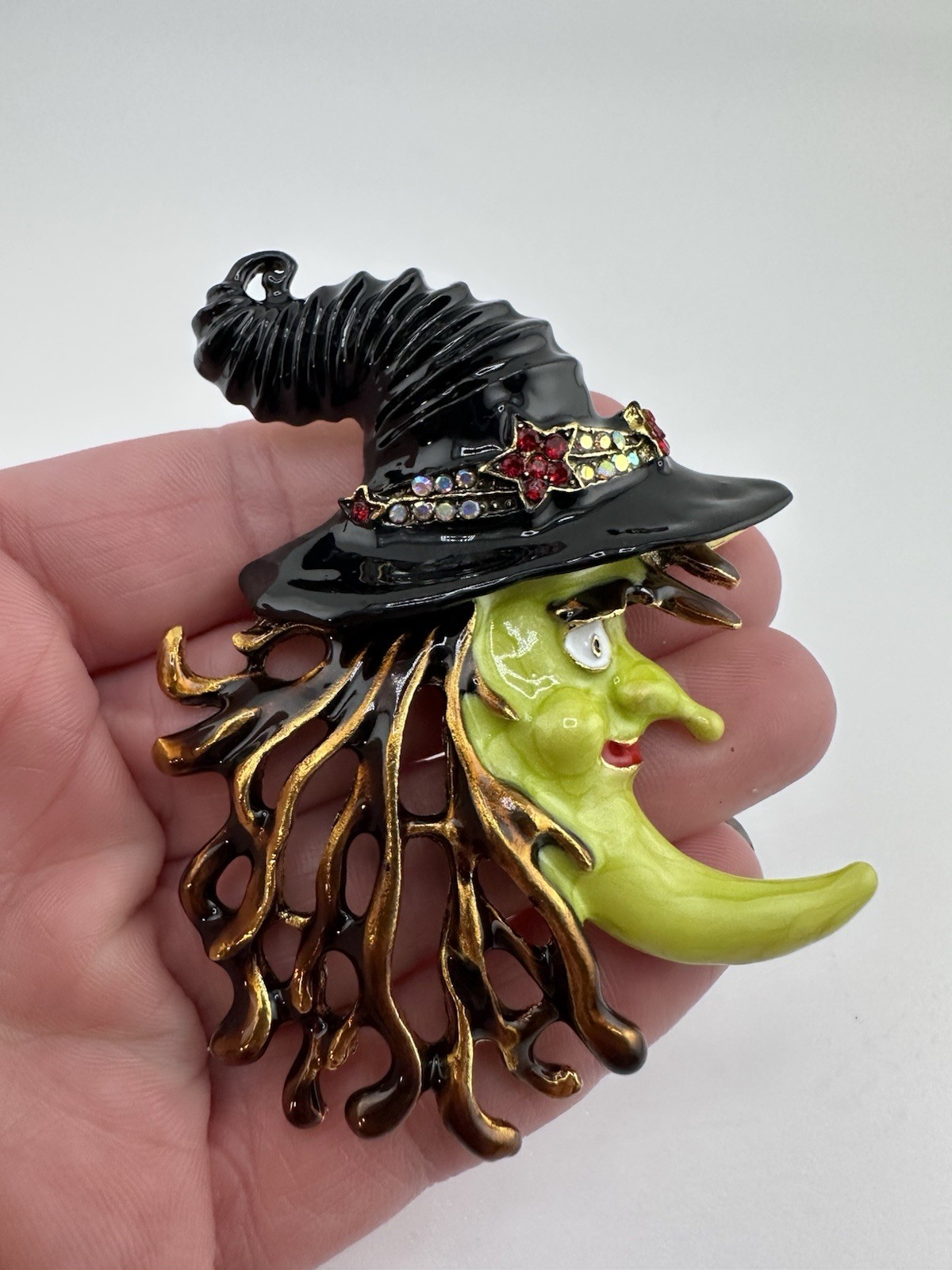 NWOT Kirks Folly Signed Wicked Witch Enamel Brooch Pin
