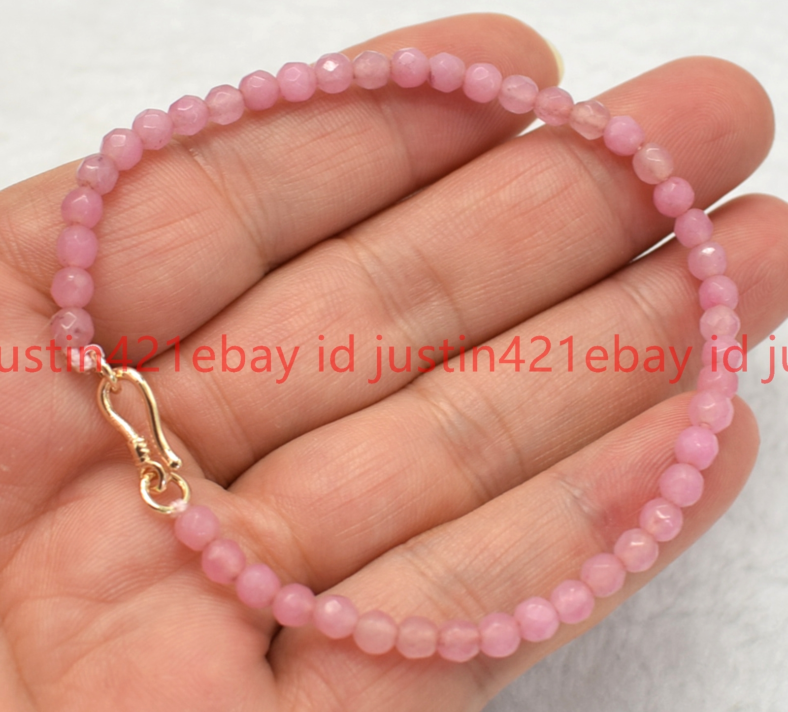 Faceted 4mm Multicolor Round Gemstone Beads Bracelet 7.5″