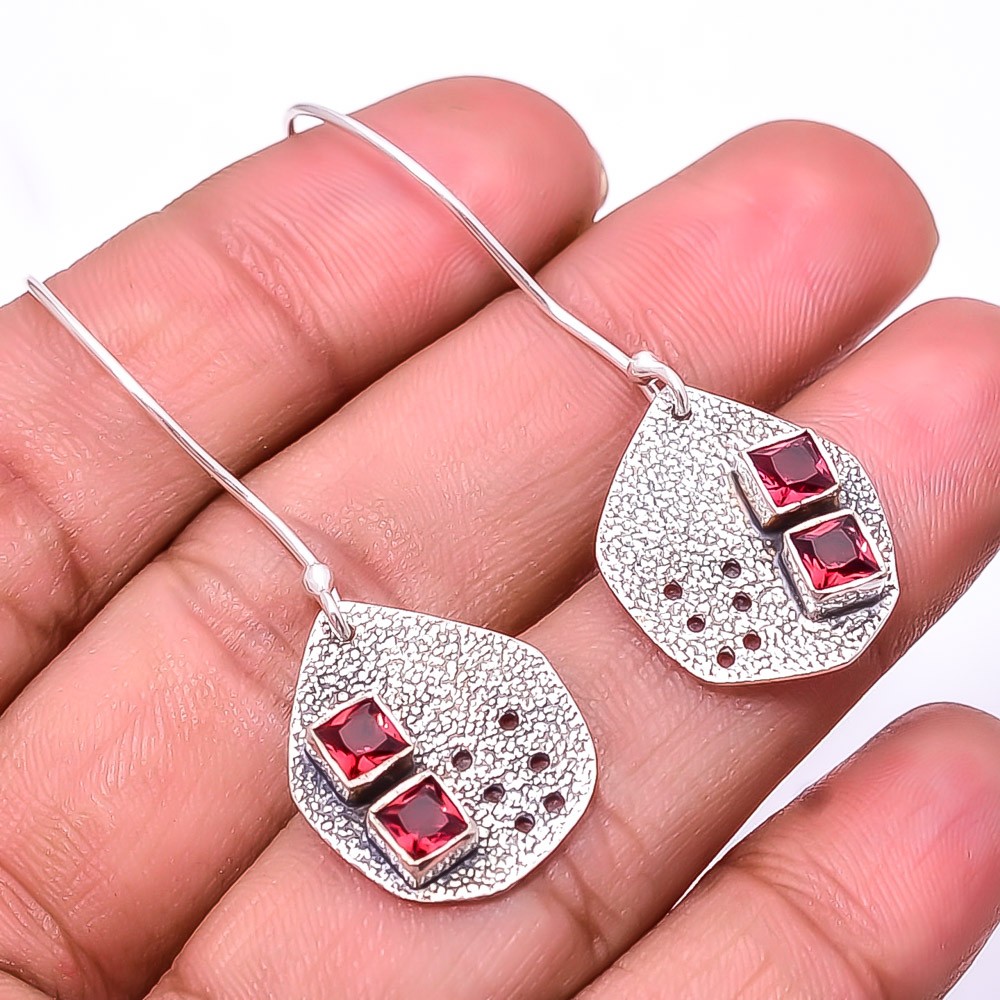 Paraiba Tourmaline Designer Handmade 925 Sterling Silver Earring 1.95″ E14