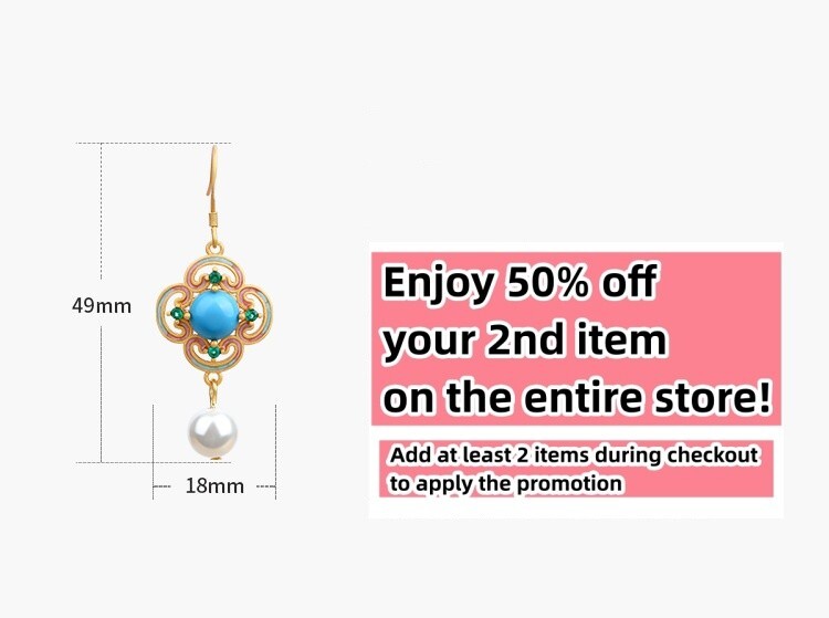 Bohemian Turquoise Gemstone Drop Earrings – Dainty Jewelry 18K Gold Plated Hook