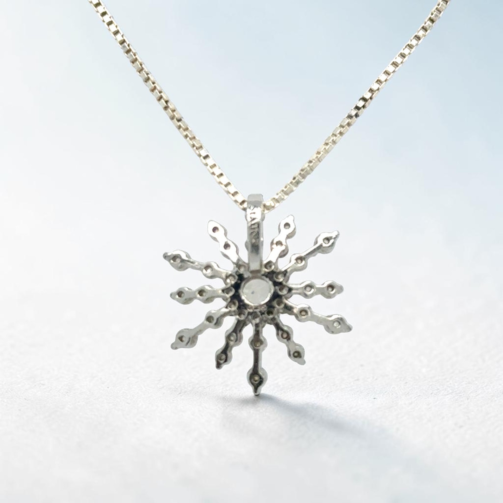 Stauer Diamond Aura Snowflake Pendant in 925 Sterling Silver