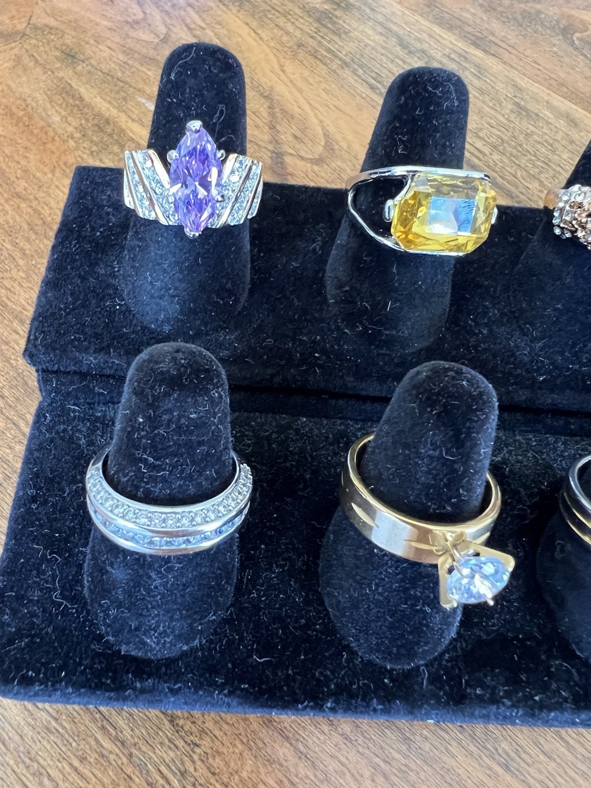 Beautiful set of rings in various colors and stones