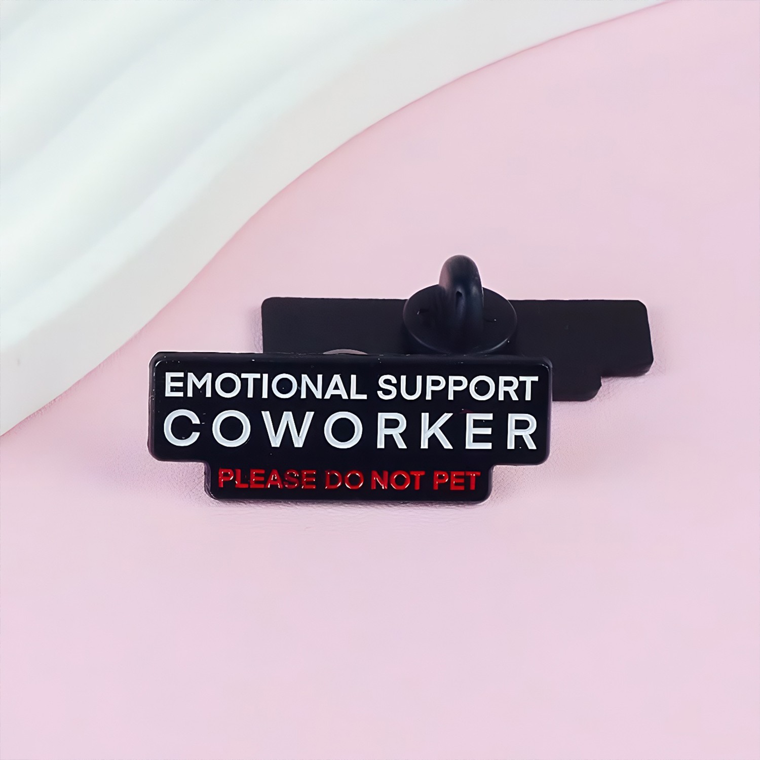 2PCS Emotional Support Coworker Pin, Please Do Not Pet Office Humorous Red White