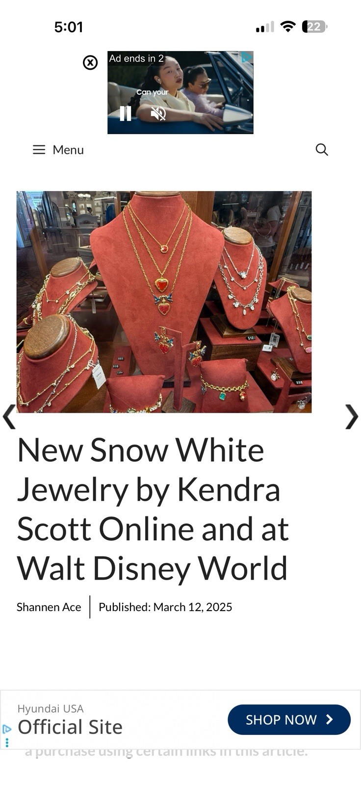 Extremely Rare Kendra Scott Disney Snow White Necklace NWT