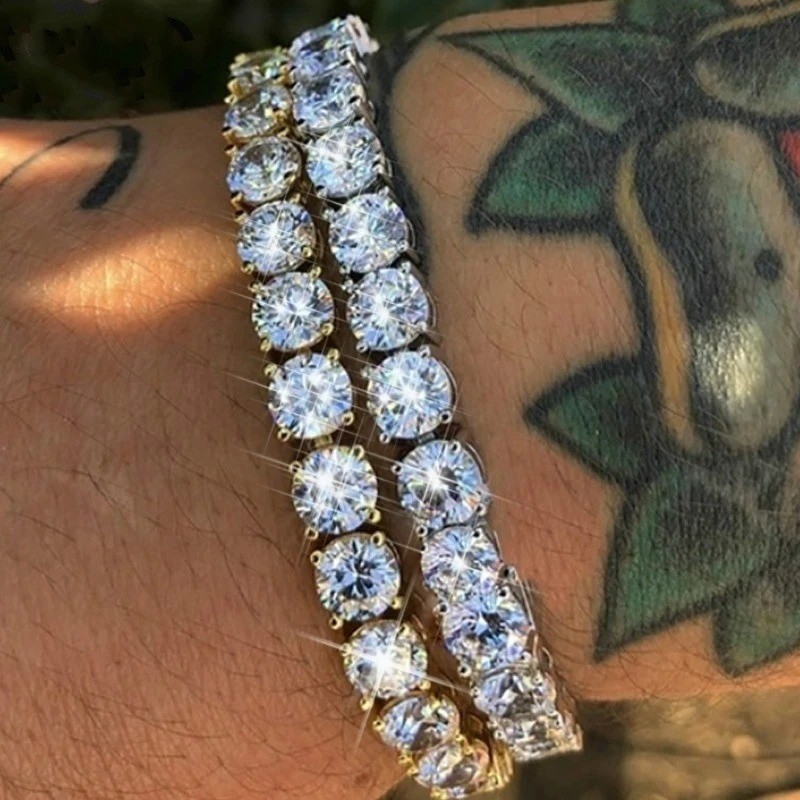 US 2-6.5mm Tennis Bracelet SOLID 925 Sterling Silver MOISSANITE Passes Tester！