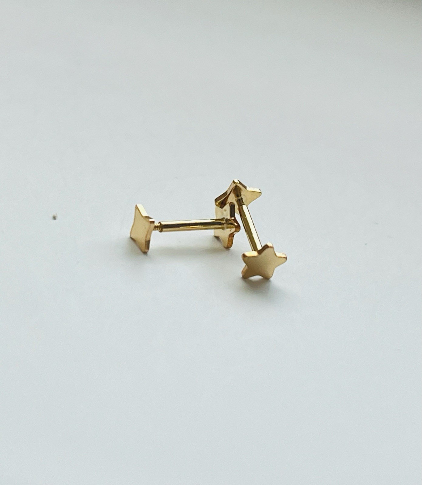14K Gold Filled Star Stud Barbell /Helix Earrings