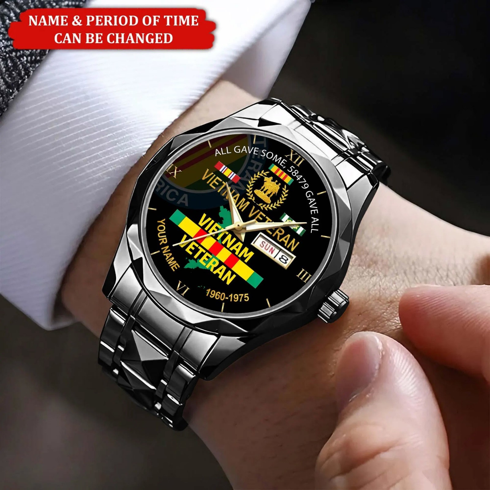 Vietnam Veteran Personalized Watch Custom Military Watch Proud Veteran Gift for