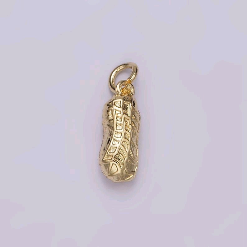 Gold Peanut Charm Foodie Mix Pendant DIY Jewelry Finding Component